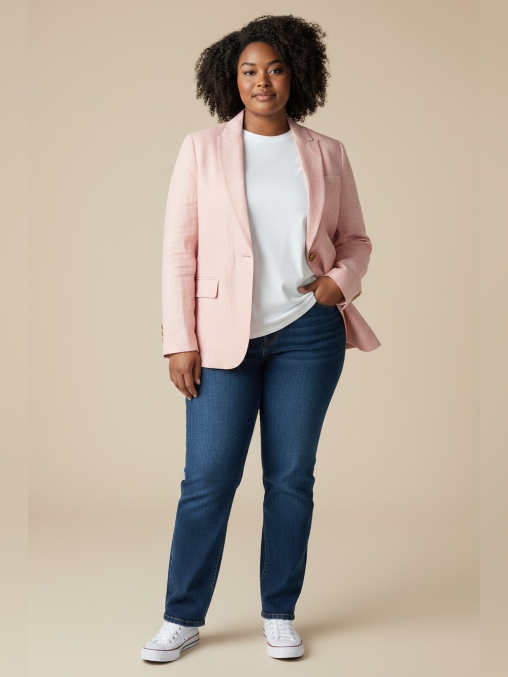 J Crew Linen Blend One Button Blazer 22 Women’s
